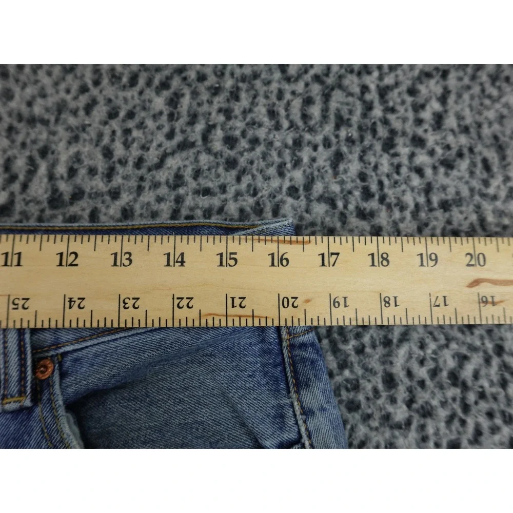 Levis 501 Button Fly‎ Mens 32x32 Blue Distressed Denim Jeans 00501-0193